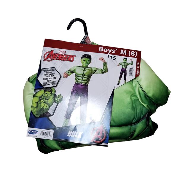 New Halloween Costume Marvel Avengers The Incredible Hulk Boys Child M 8 - Picture 1 of 3